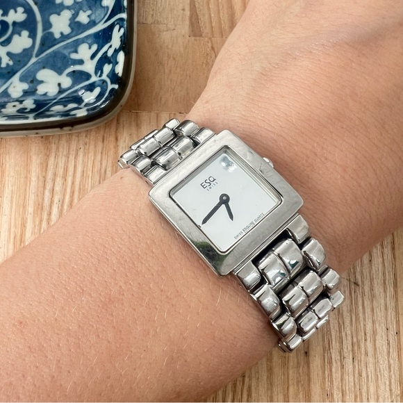 Esq by Movado ladies mirrored square dial silver tone dress  display picture 1